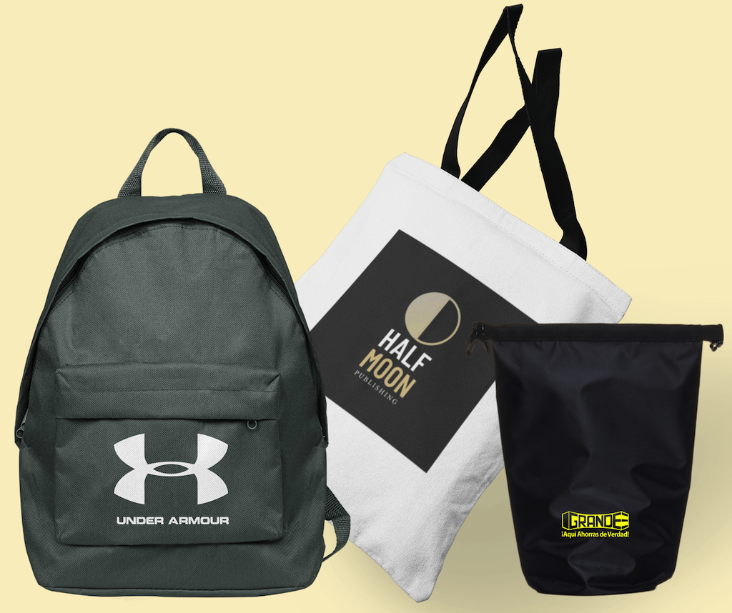 Brandable bags such as tote bags, backpacks and work bags are popular  promotional products